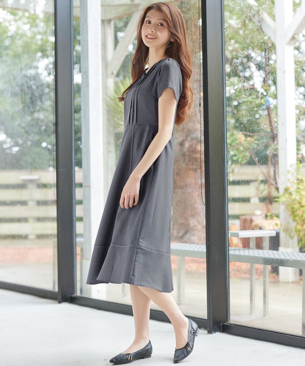 Tiaclasse L ピンタックステッチワンピース 