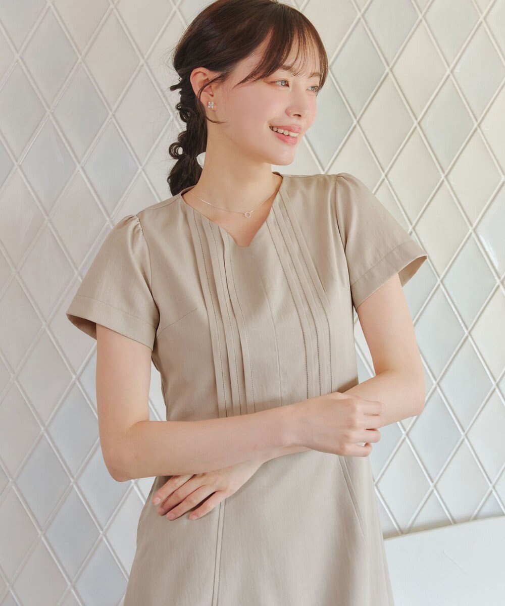 Tiaclasse L ピンタックステッチワンピース 