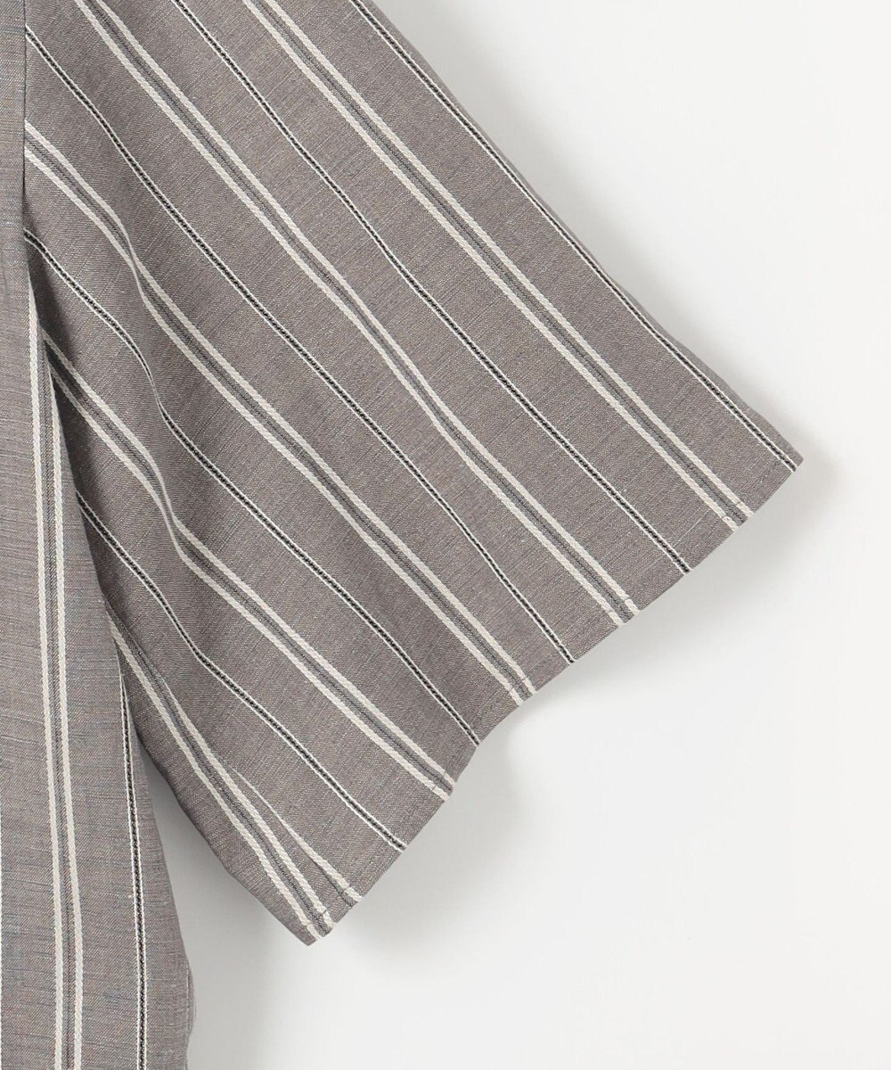 自由区 S 【カタログ掲載・セットアップ対応・洗える】リネンビスコースストライプ シャツ 