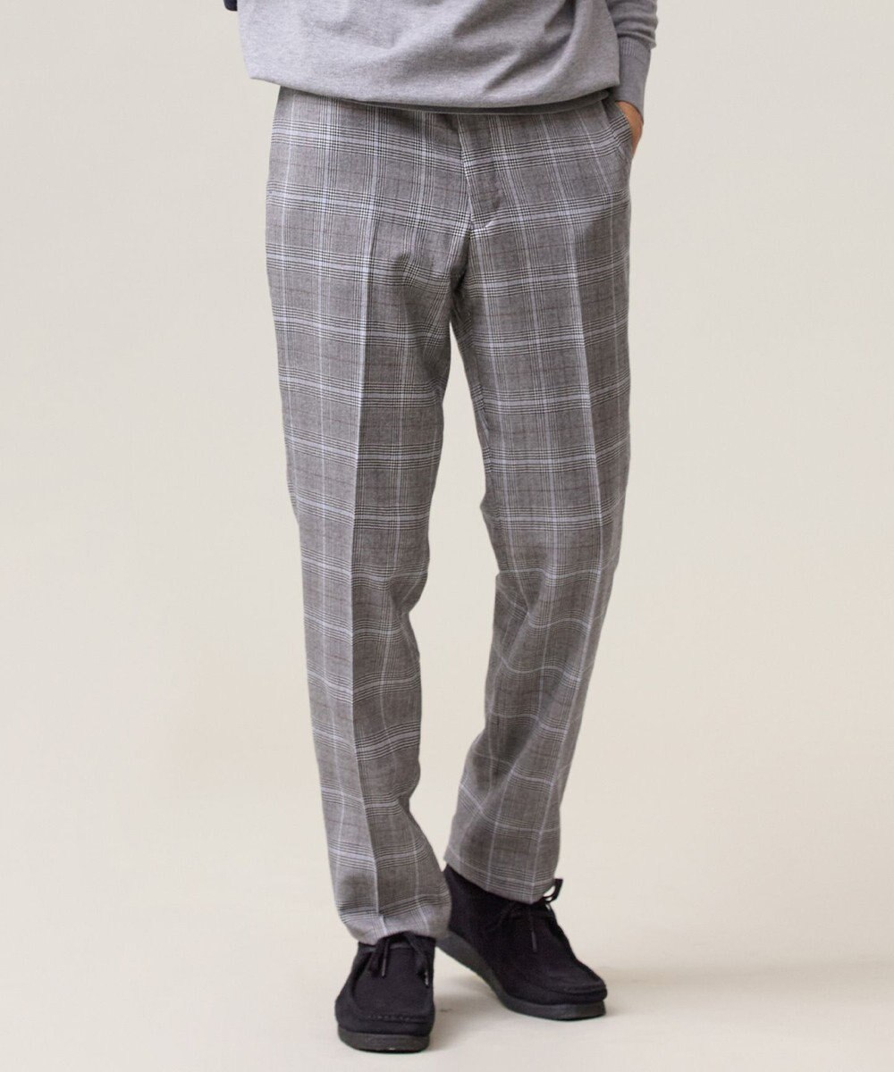 J.PRESS MEN 【ストレッチ / 洗える】トリートメントウールアメリカンチェック スラックス 