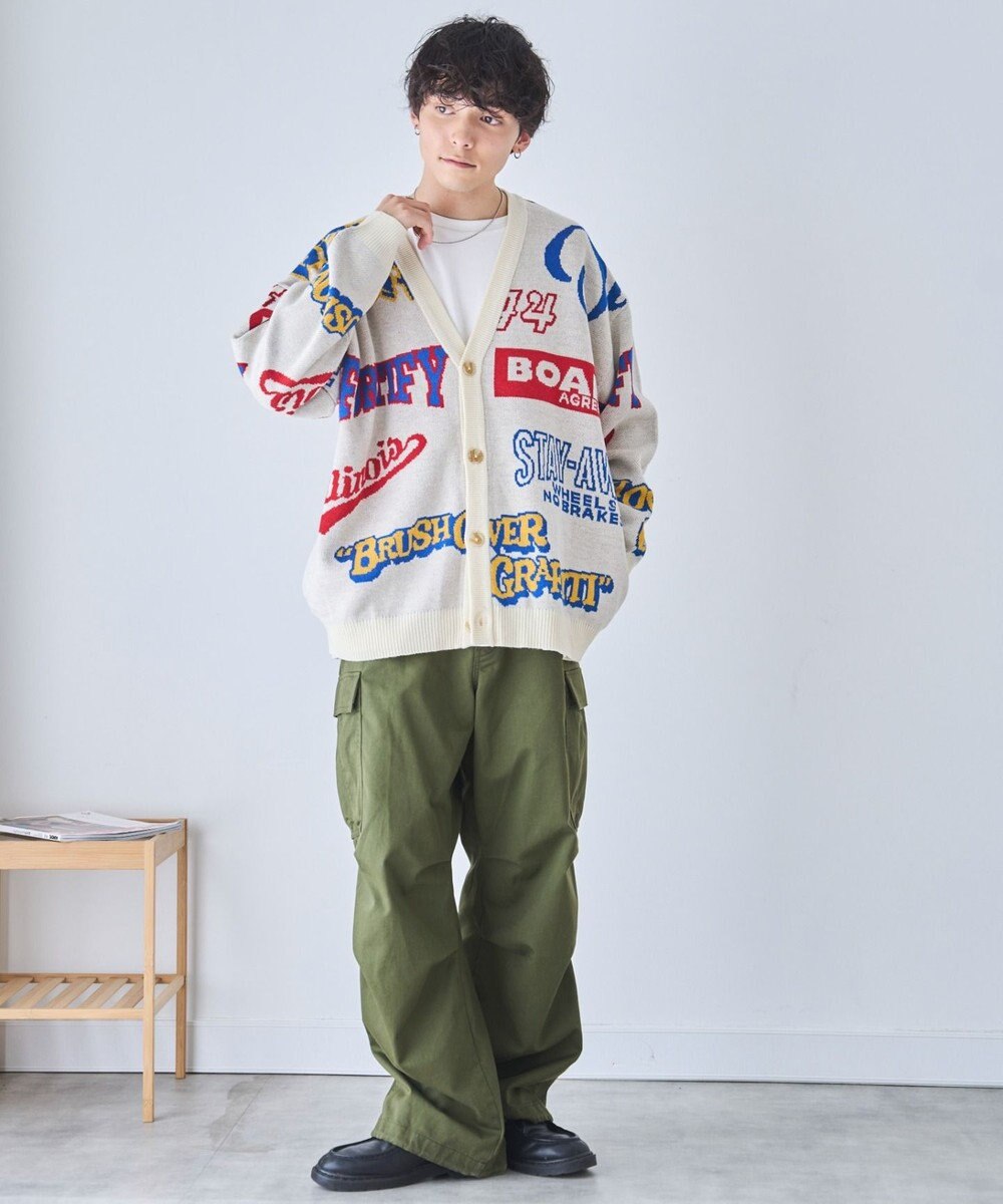 WEGO オーバーフィットロゴカーディガン 