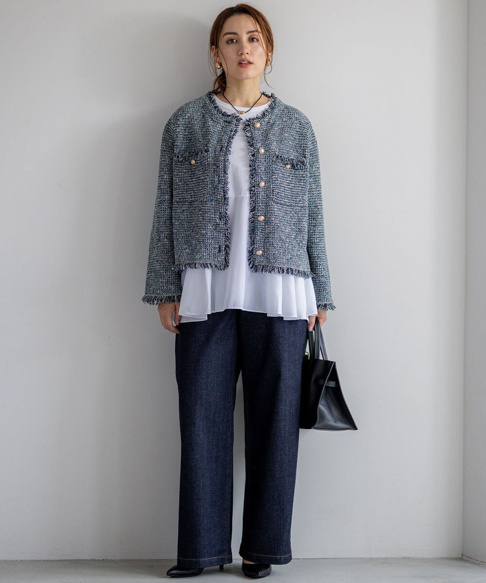 23区 L 【Lサイズ限定】23区DENIM ストレッチ ワイド パンツ 