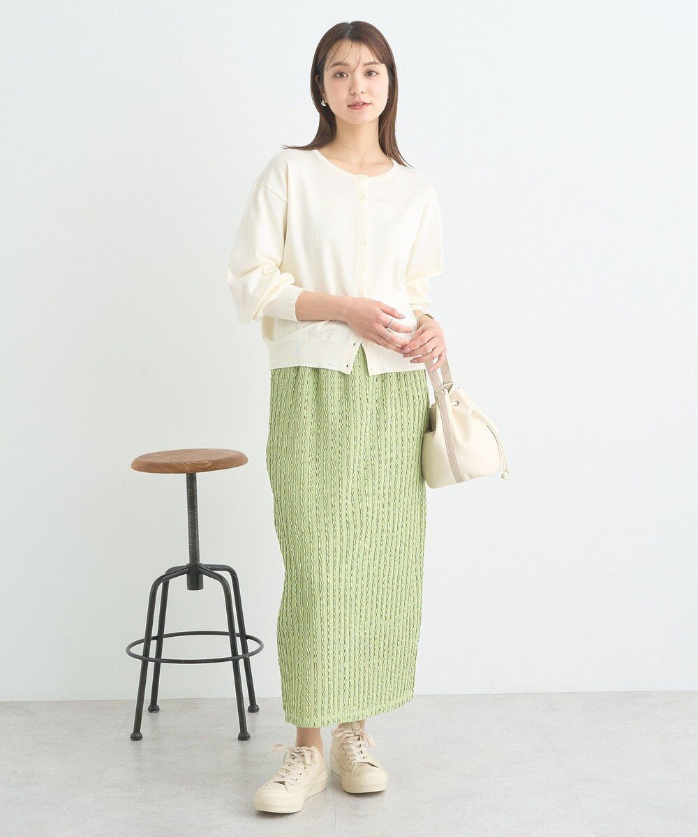 earth music&ecology ＵＶカット加工クルーネックニットカーディガン 