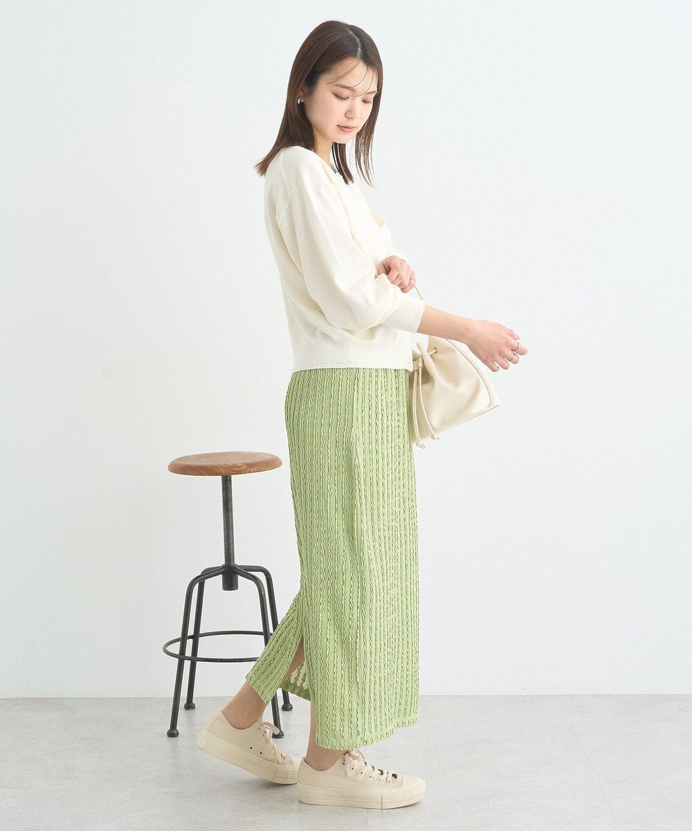 earth music&ecology ＵＶカット加工クルーネックニットカーディガン 