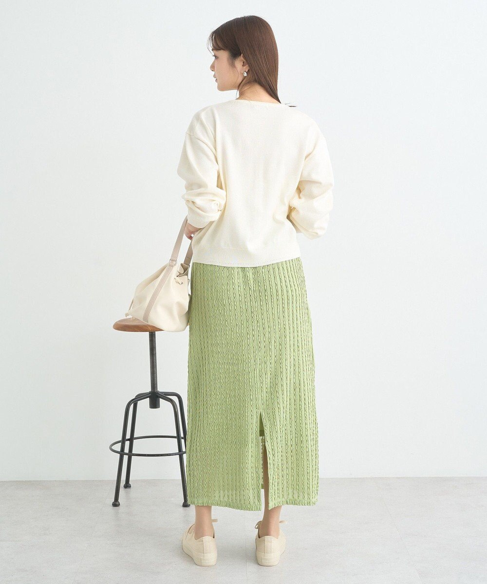 earth music&ecology ＵＶカット加工クルーネックニットカーディガン 