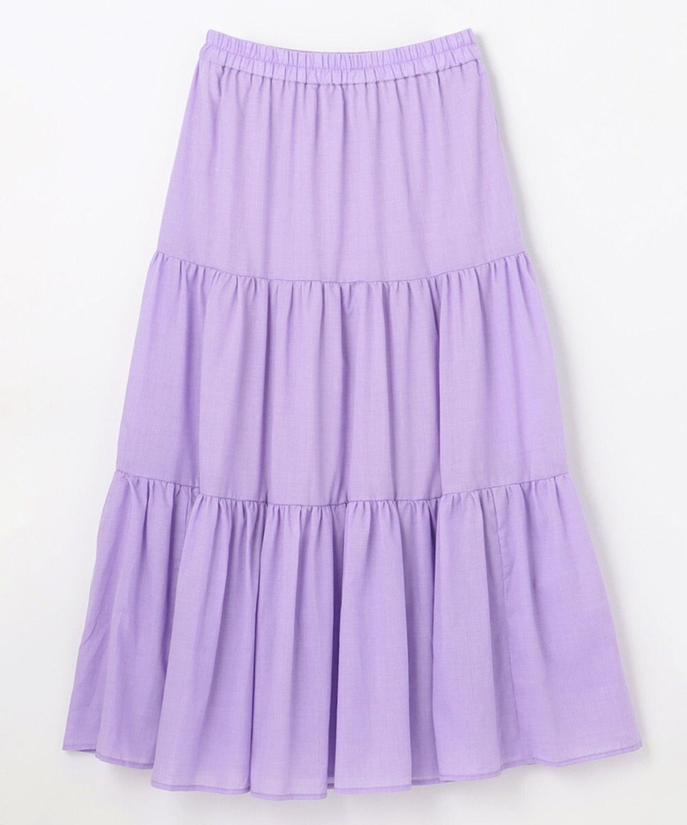 ANY 【ウエストゴム】シャンブレーライクティアード スカート 