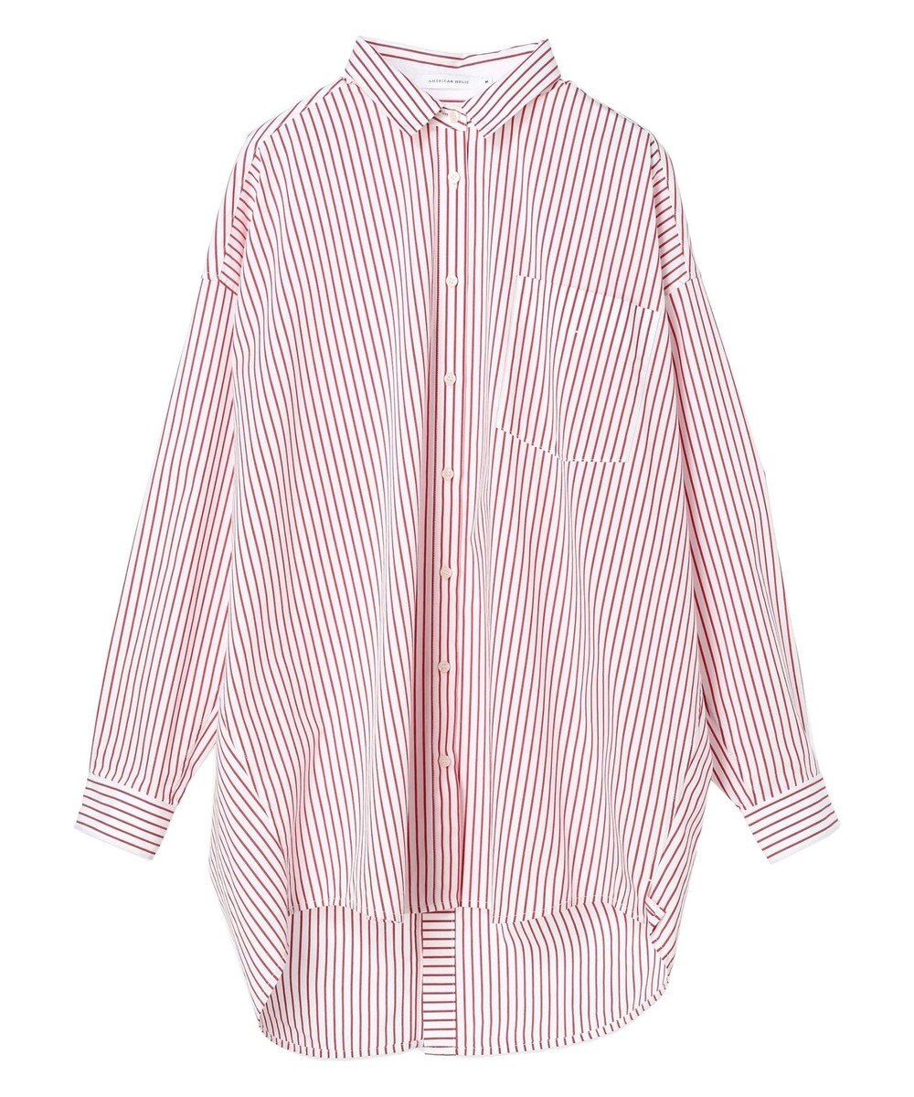 AMERICAN HOLIC イージーケアバックオープンシャツチュニック 