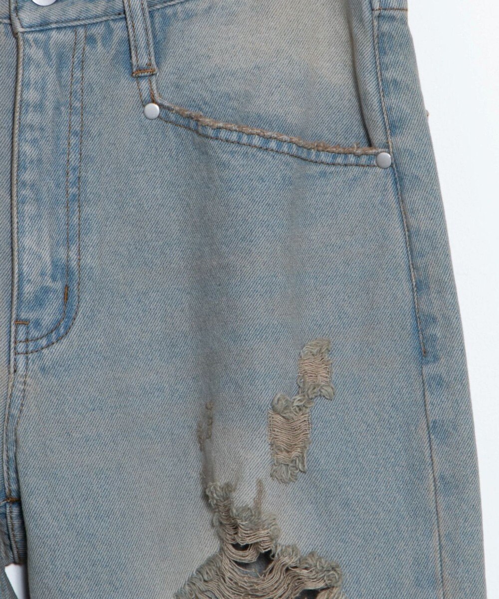 WEGO ダメージデニムワイドパンツ 