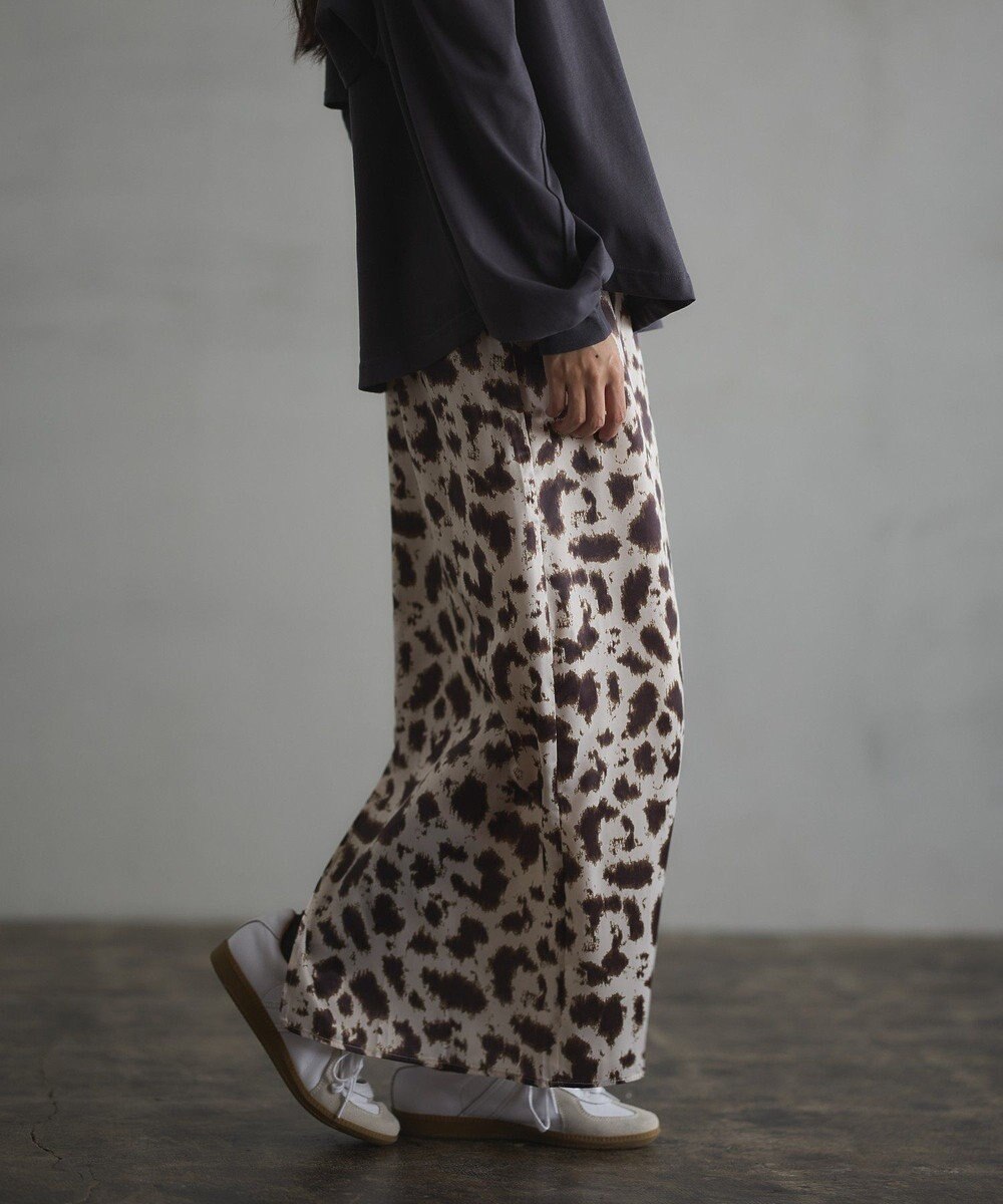CRAFT STANDARD BOUTIQUE ヒョウ柄プリントIラインスカート 