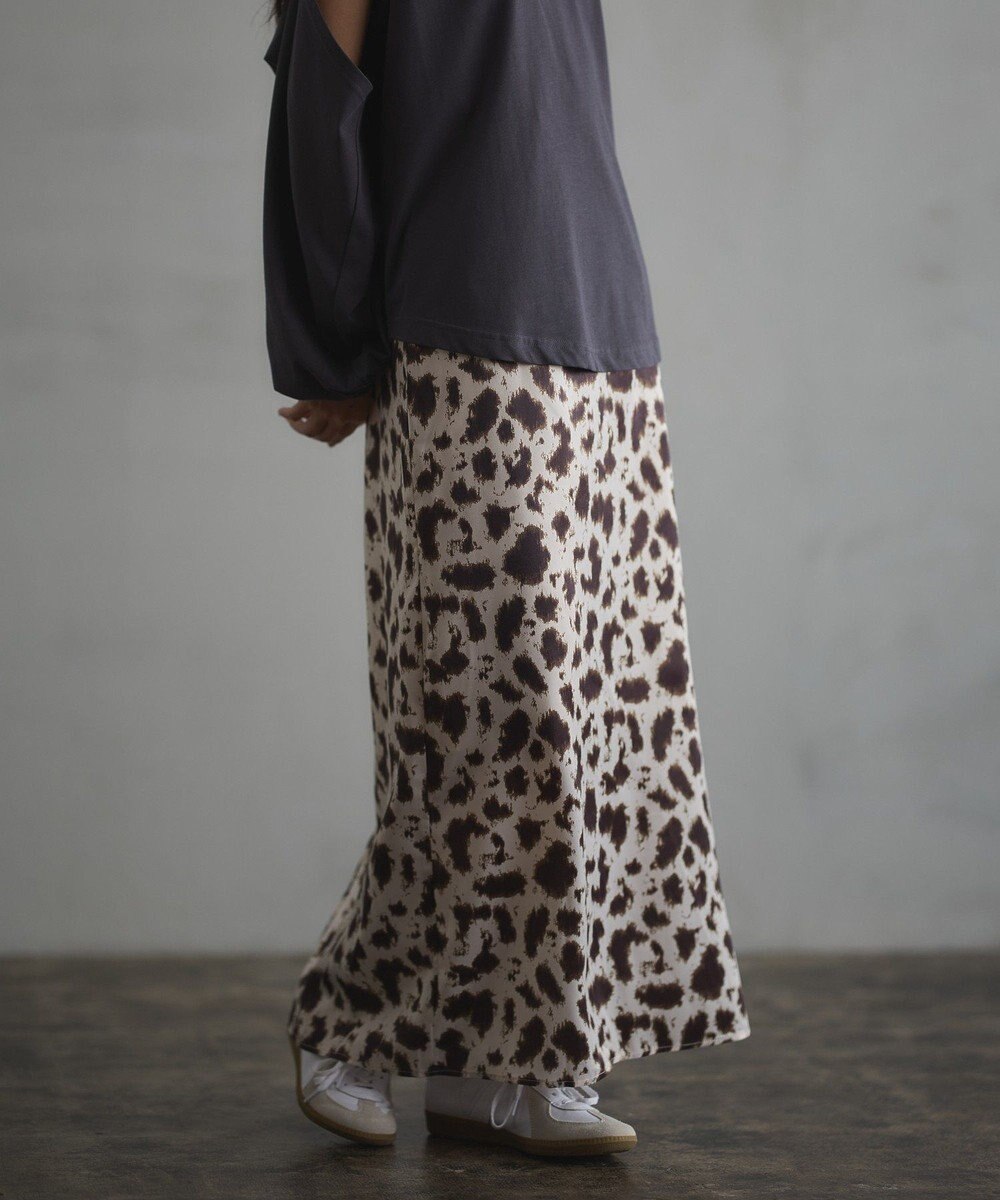 CRAFT STANDARD BOUTIQUE ヒョウ柄プリントIラインスカート 