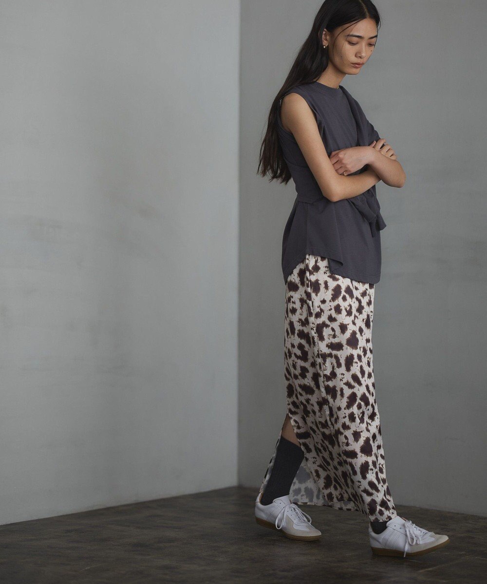 CRAFT STANDARD BOUTIQUE ヒョウ柄プリントIラインスカート 