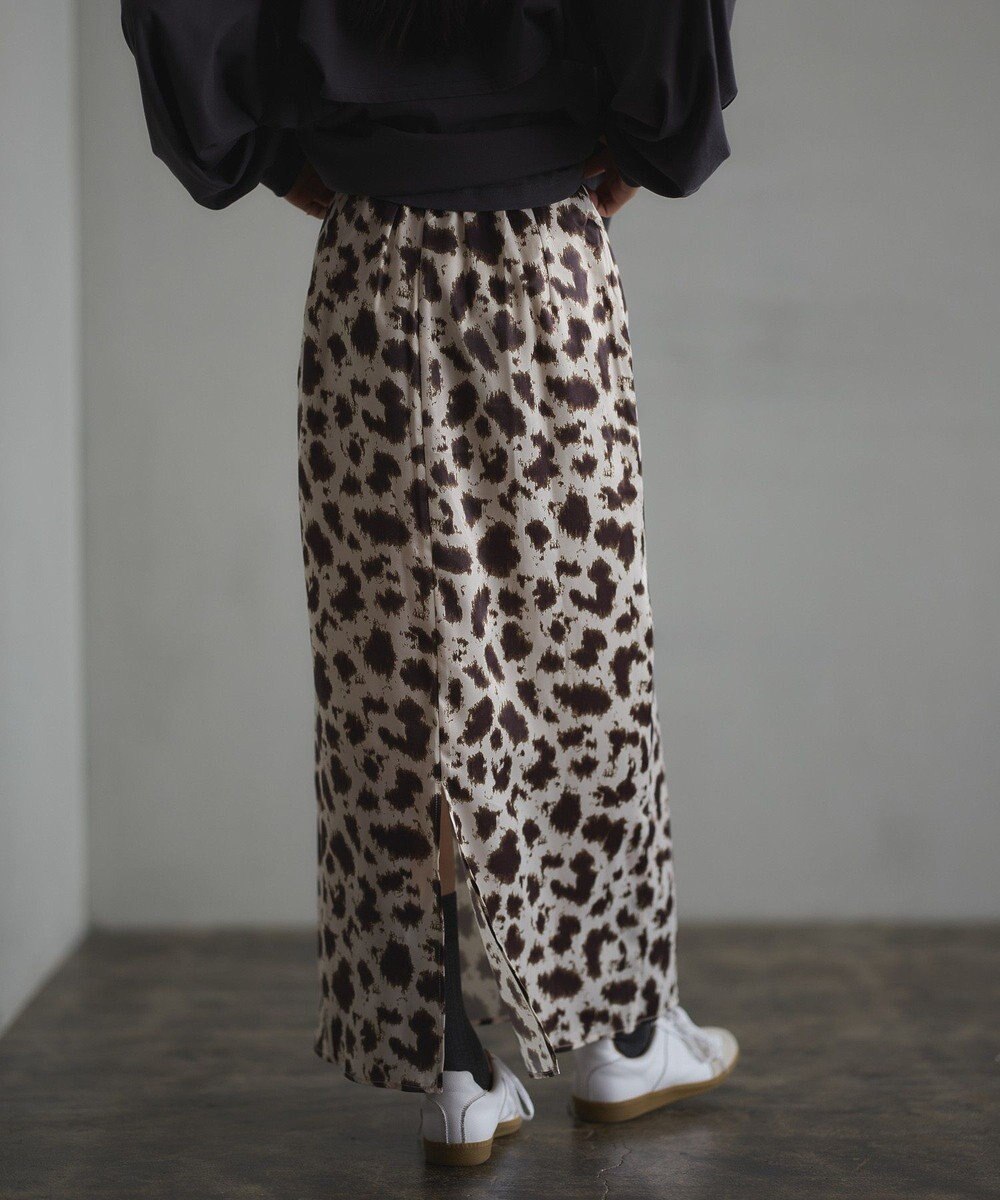CRAFT STANDARD BOUTIQUE ヒョウ柄プリントIラインスカート 