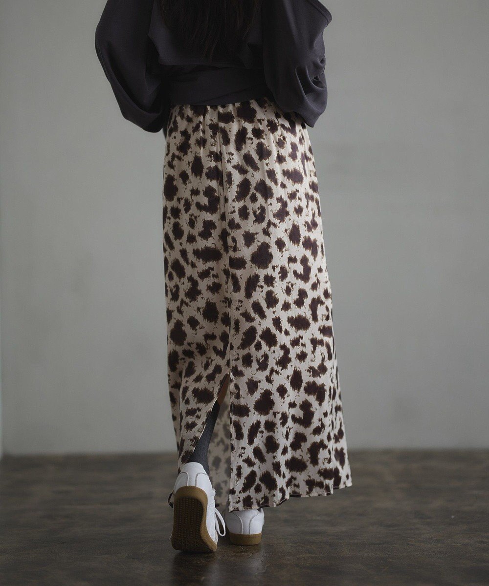 CRAFT STANDARD BOUTIQUE ヒョウ柄プリントIラインスカート 
