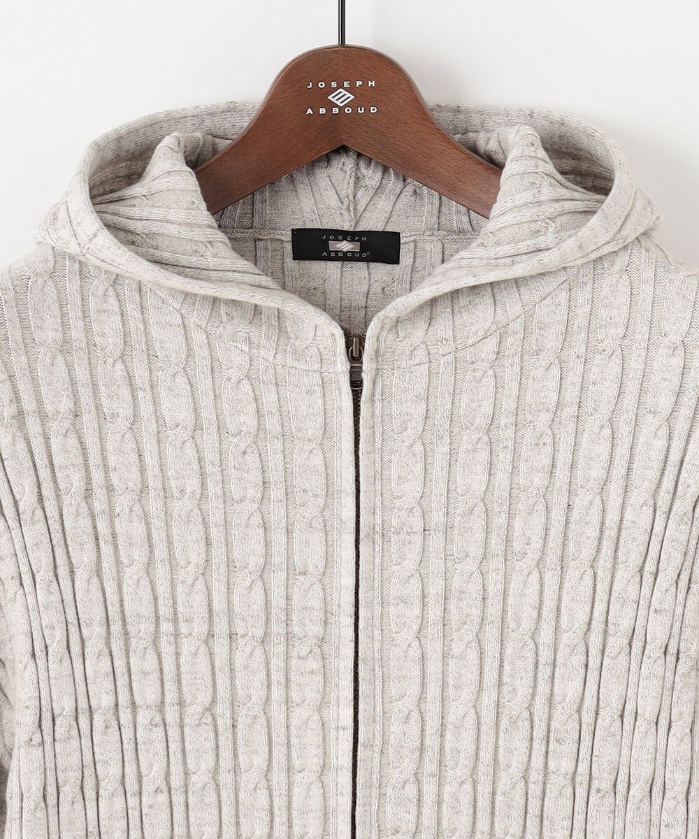 JOSEPH ABBOUD 【オリジナルオーガニックコットン使用/サスティナブル】JOE COTTONケーブル ニットパーカー 