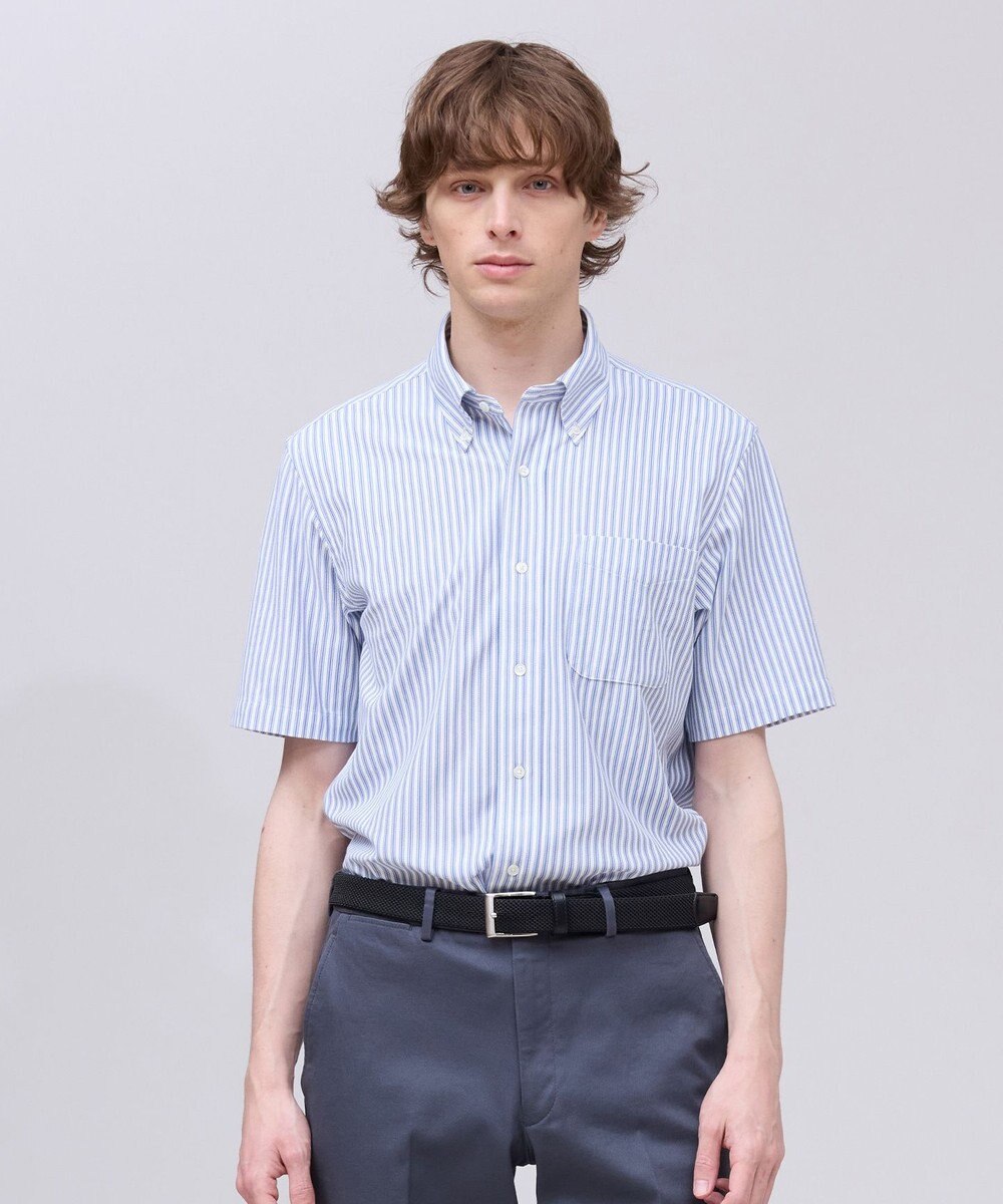 J.PRESS MEN 【吸水速乾 / 抗菌防臭 / 遮熱 / 防シワ】【J.PRESS OXFORD JERSEY】カノコインレイ半袖 シャツ / B.D. 