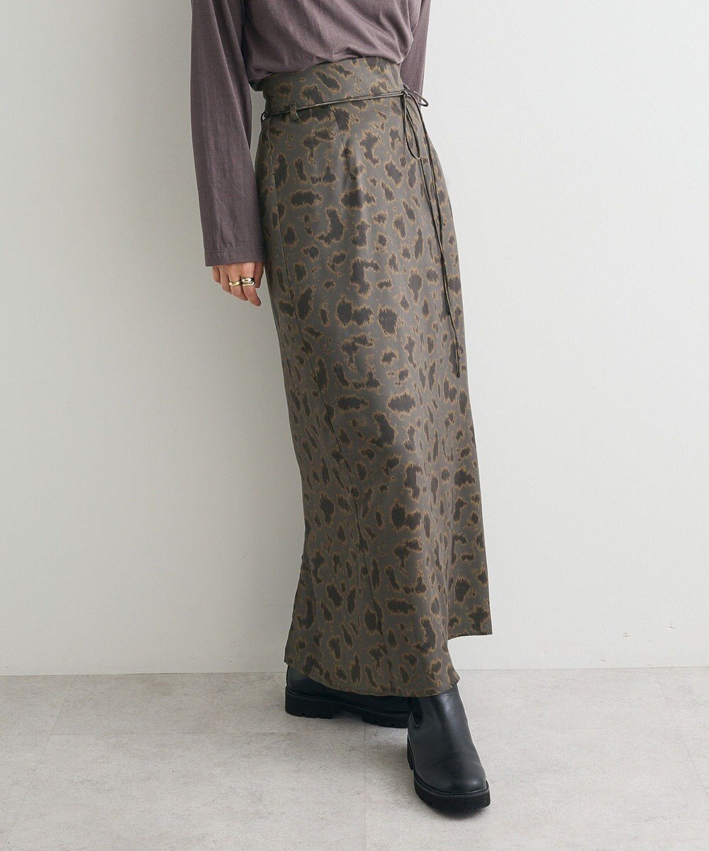 CRAFT STANDARD BOUTIQUE ヒョウ柄プリントIラインスカート 