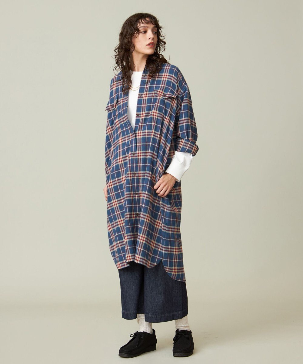J.PRESS YORK STREET 【WOMEN】フランネル チェックシャツワンピース 