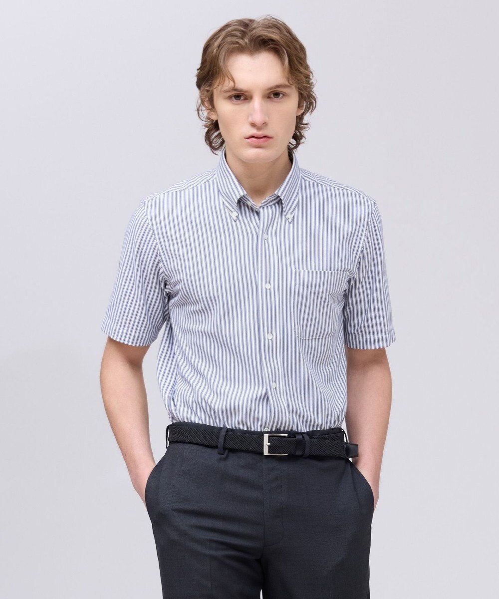 J.PRESS MEN 【吸水速乾 / 抗菌防臭 / 遮熱 / 防シワ】【J.PRESS OXFORD JERSEY】カノコインレイ半袖 シャツ / B.D. 