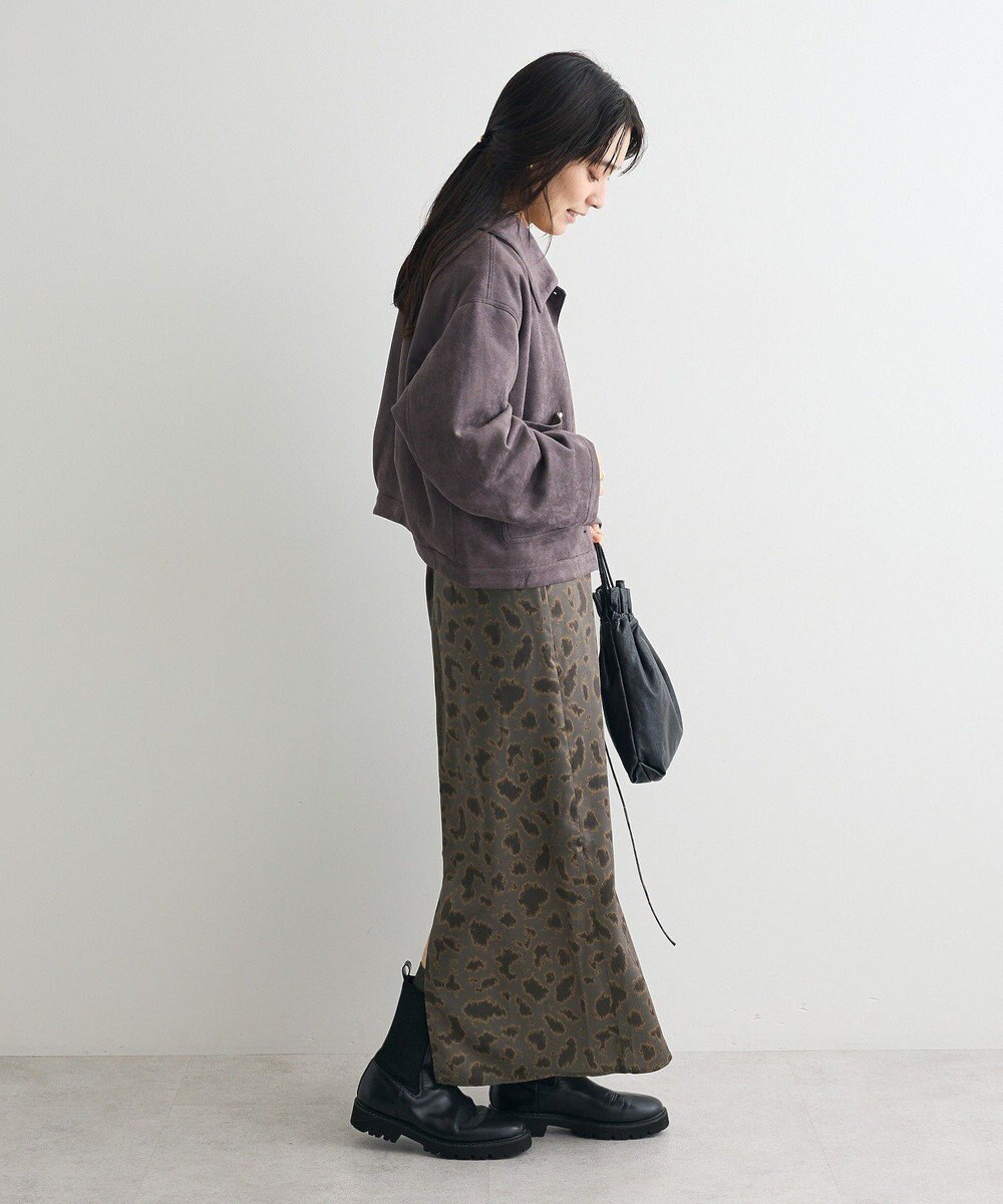 CRAFT STANDARD BOUTIQUE ヒョウ柄プリントIラインスカート 