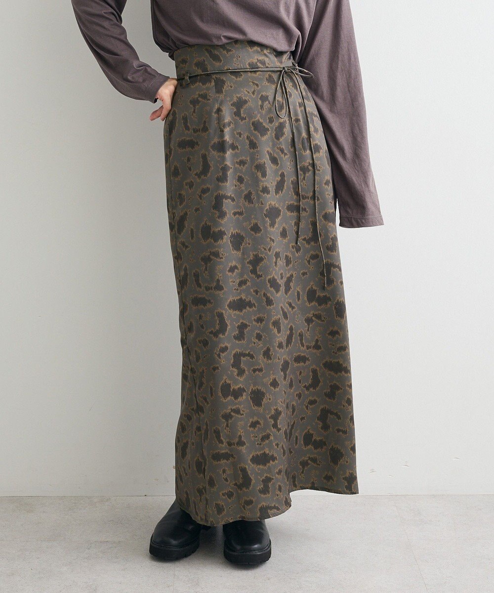 CRAFT STANDARD BOUTIQUE ヒョウ柄プリントIラインスカート 