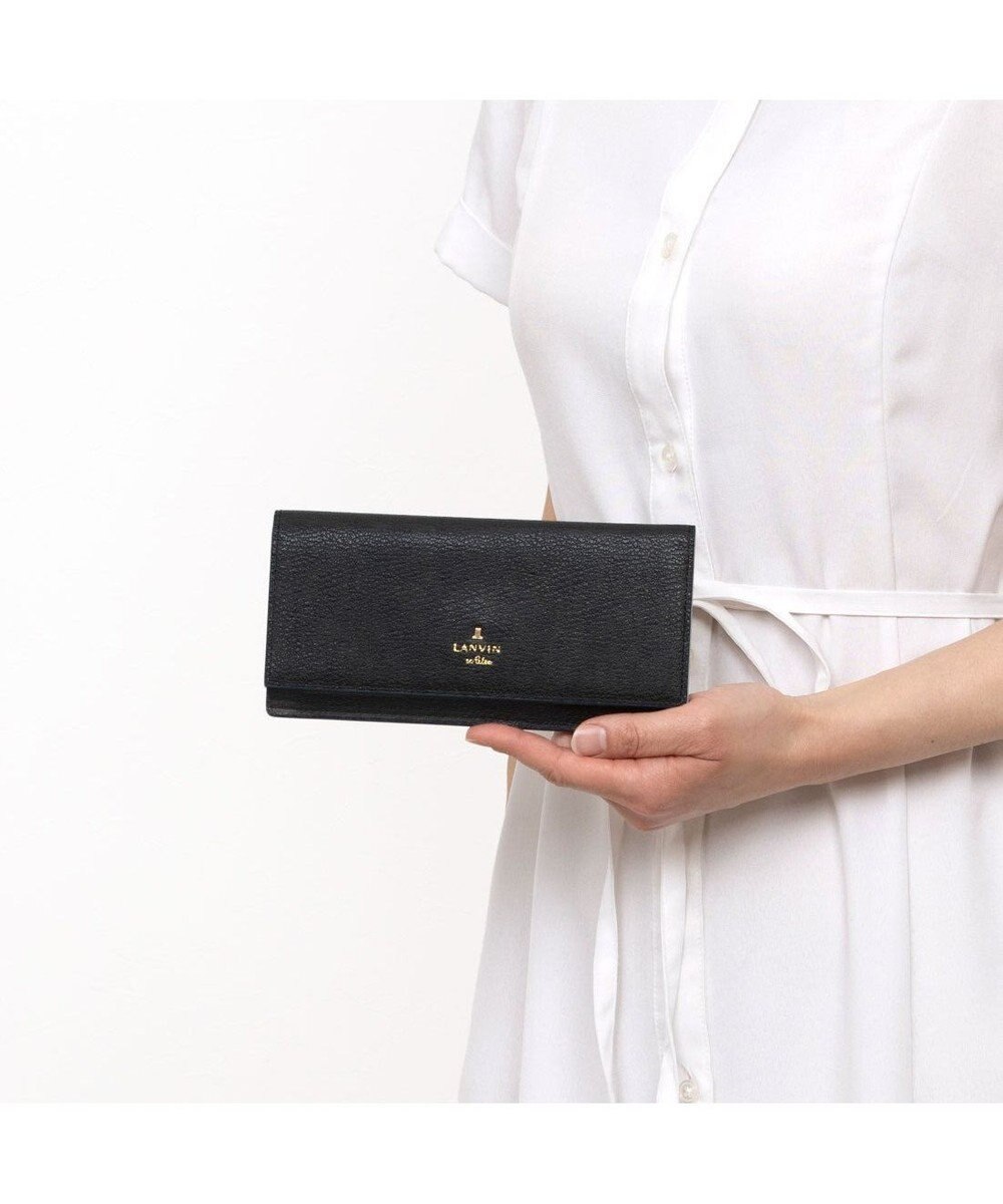 LANVIN en Bleu リム 被せ薄マチ長財布 