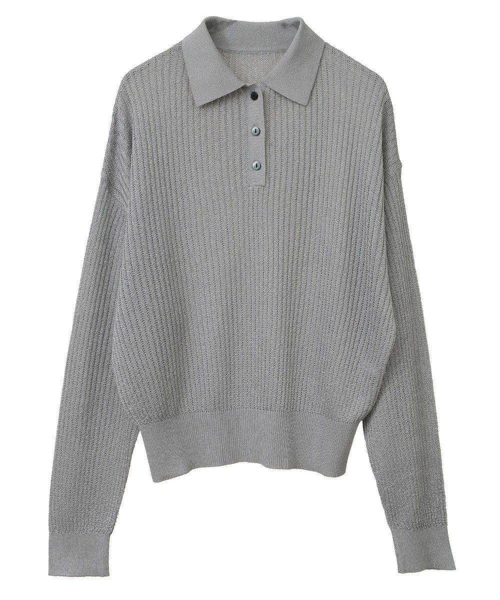 AMERICAN HOLIC メタルライクニットポロ 