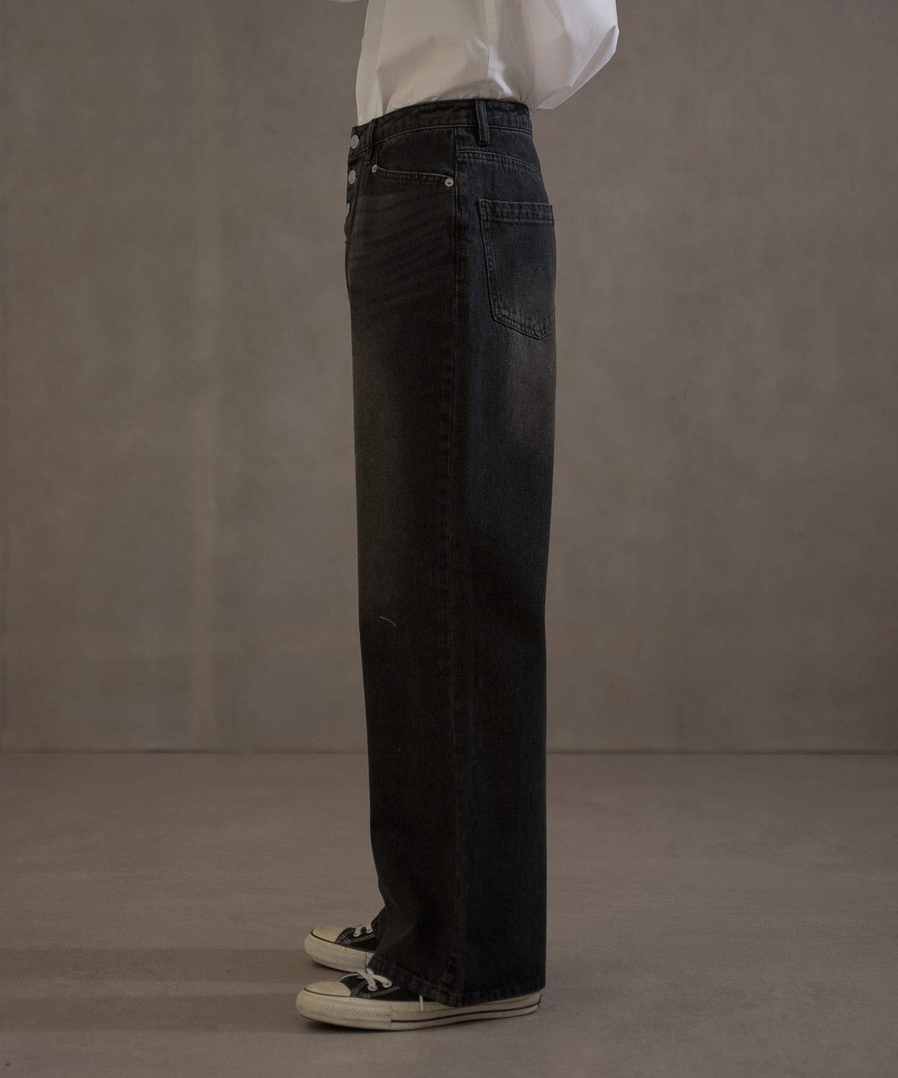 WEGO ボタンフライローライズフレアデニム 