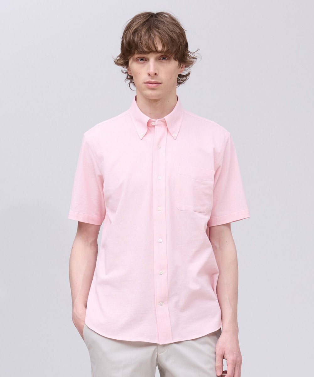 J.PRESS MEN 【吸水速乾 / 抗菌防臭 / 遮熱 / 防シワ】【J.PRESS OXFORD JERSEY】カノコインレイ半袖 シャツ / B.D. 