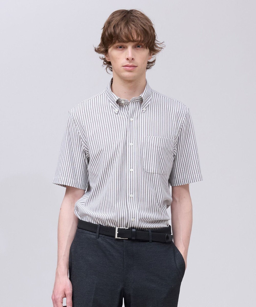 J.PRESS MEN 【吸水速乾 / 抗菌防臭 / 遮熱 / 防シワ】【J.PRESS OXFORD JERSEY】カノコインレイ半袖 シャツ / B.D. 