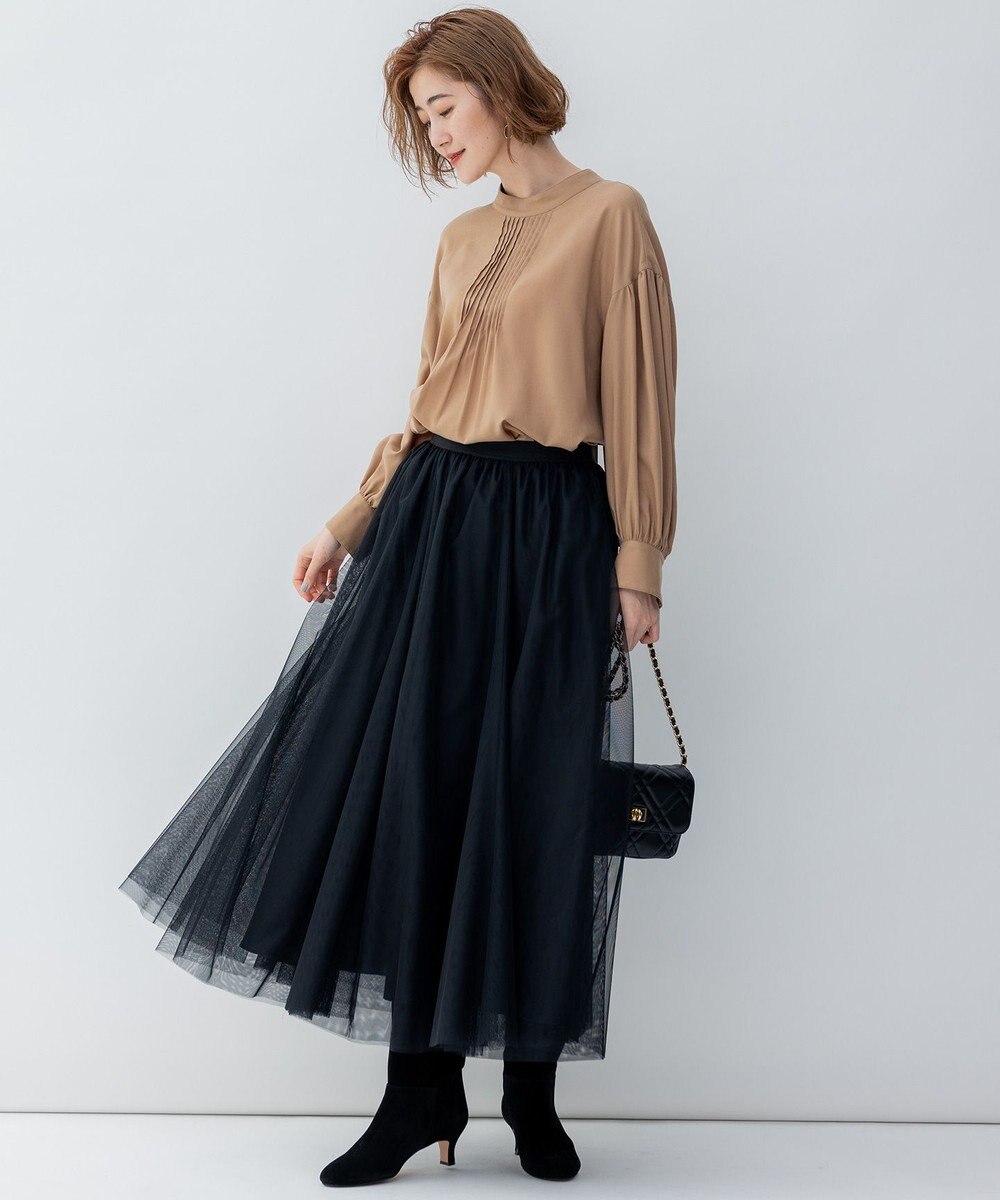 23区 L 【洗える】キュアセルツイル ピンタック ブラウス 