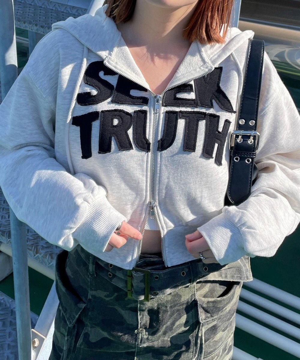 WEGO ロゴZIPショートパーカー 