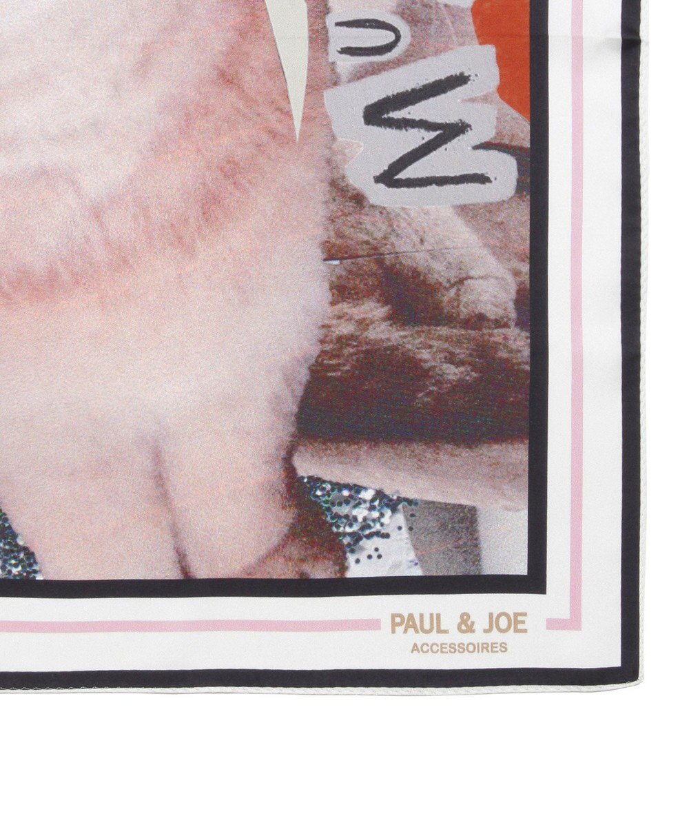 MOONBAT 【WEB限定】PAUL & JOE ACCESSOIRES シルクツイル キャットコラージュスカーフ 58×58cm 