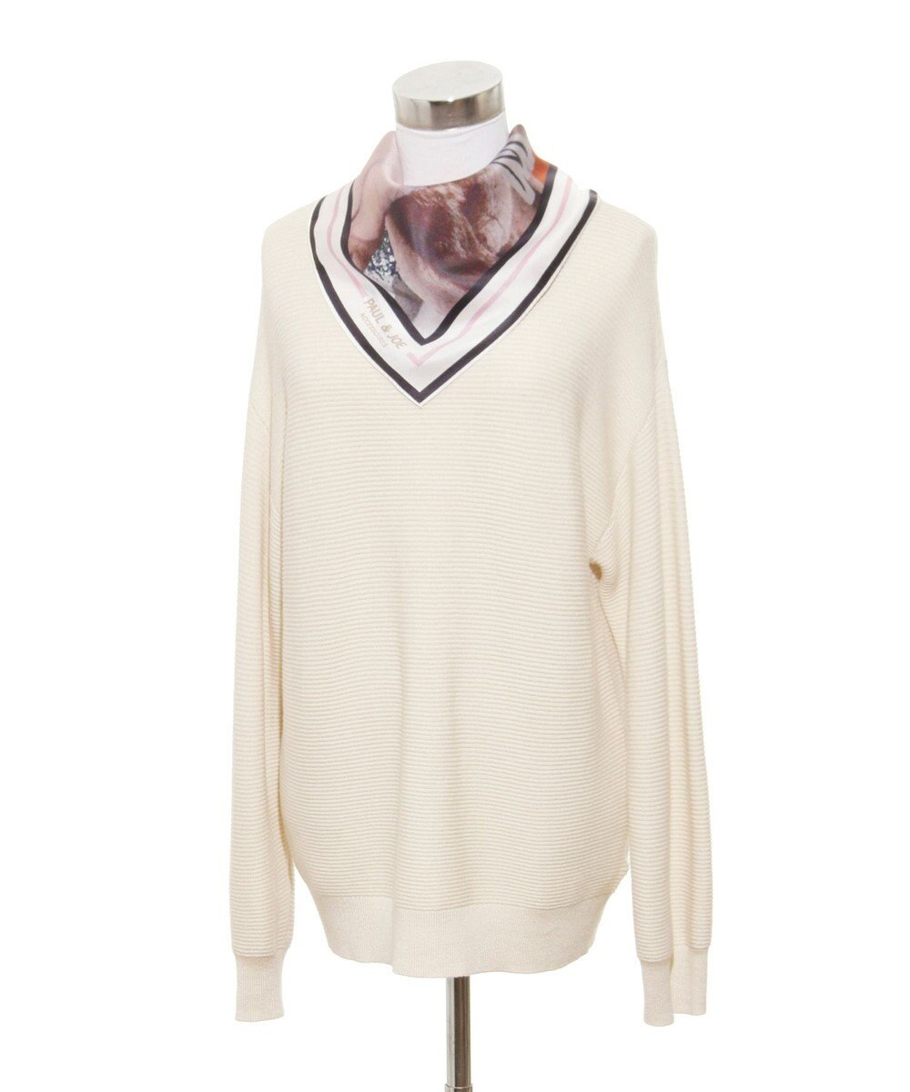 MOONBAT 【WEB限定】PAUL & JOE ACCESSOIRES シルクツイル キャットコラージュスカーフ 58×58cm 