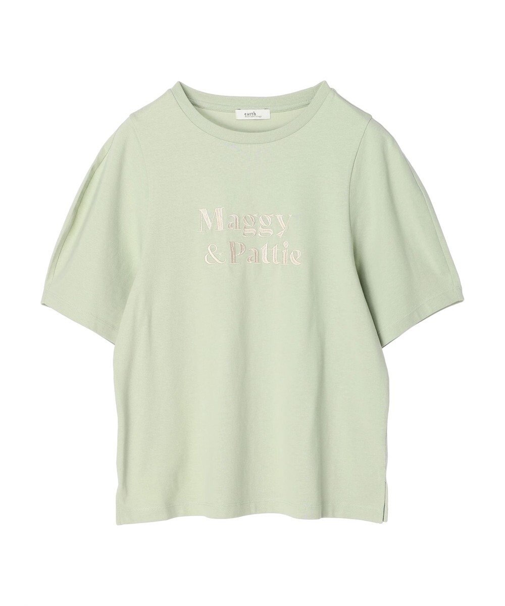 earth music&ecology フォルムスリーブ刺繍ロゴＴＥＥ 