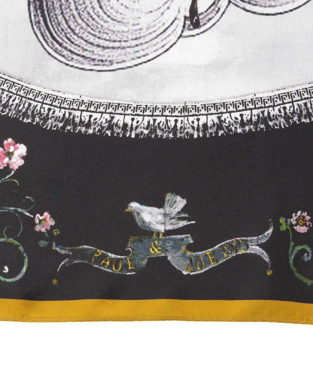 MOONBAT PAUL&JOE ACCESSOIRES(ポール & ジョー) シルクスカーフ 気球 ブーケ 88cm×88cm　手洗いOK 