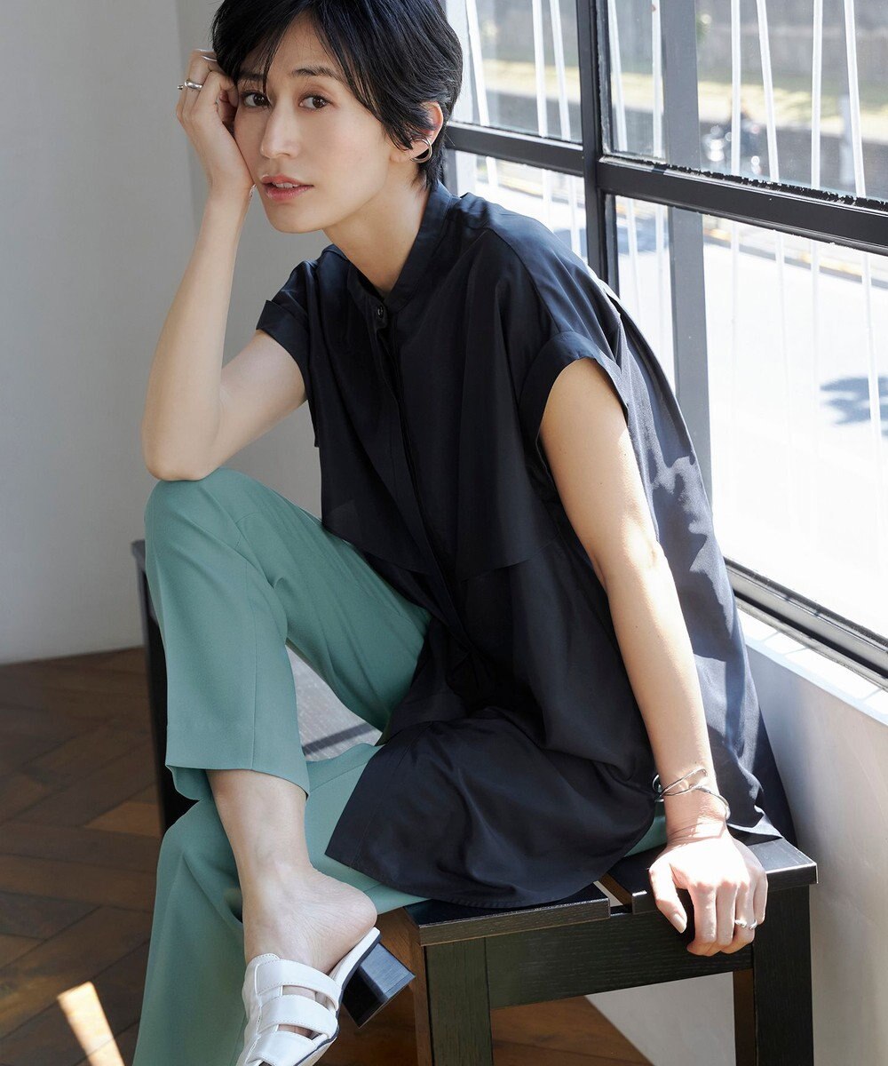 ICB 【接触冷感・UVケア・速乾・洗える】FluidBackSatin ドロストパンツ 