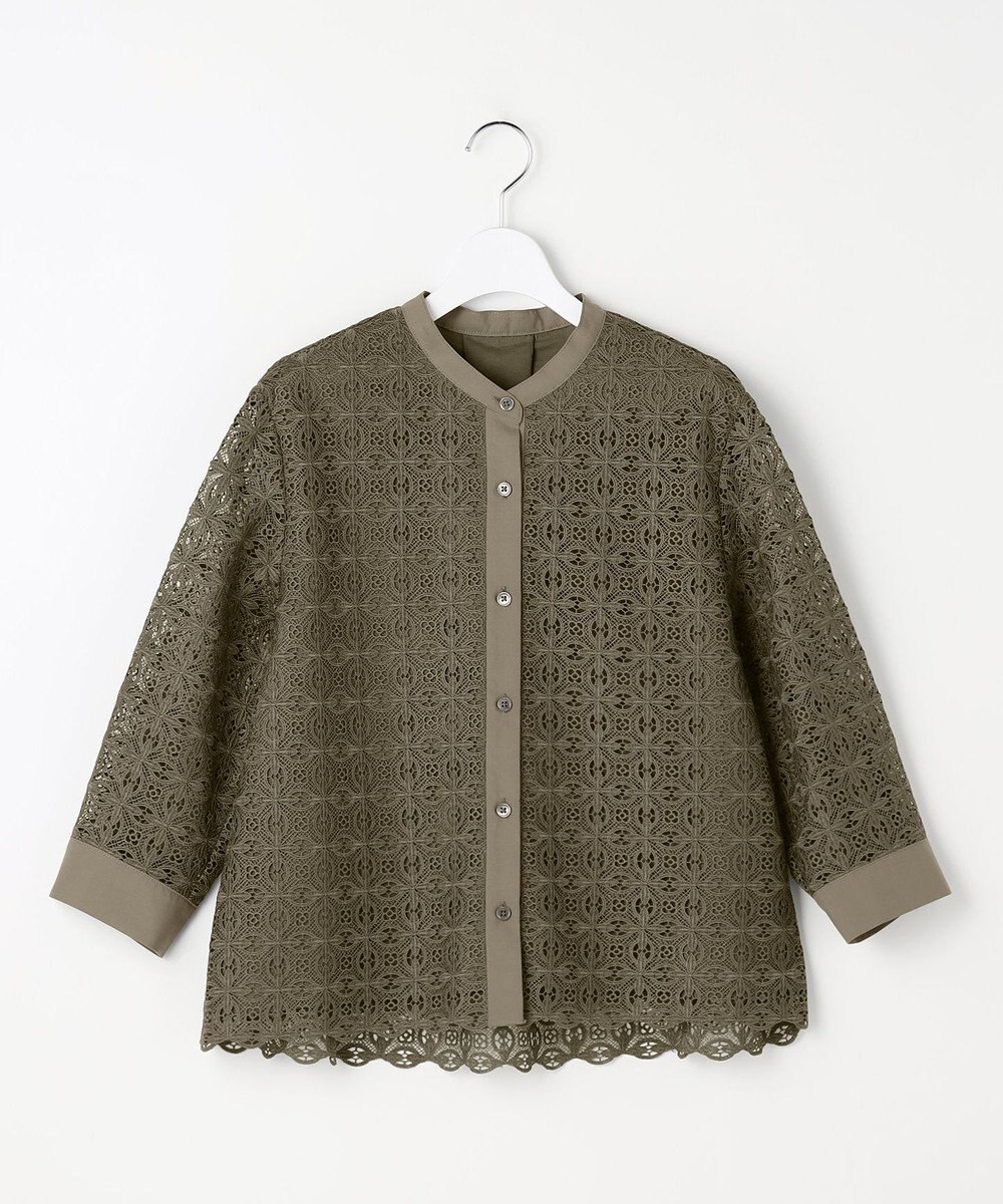 自由区 S ジオメトリックレース ブラウス 