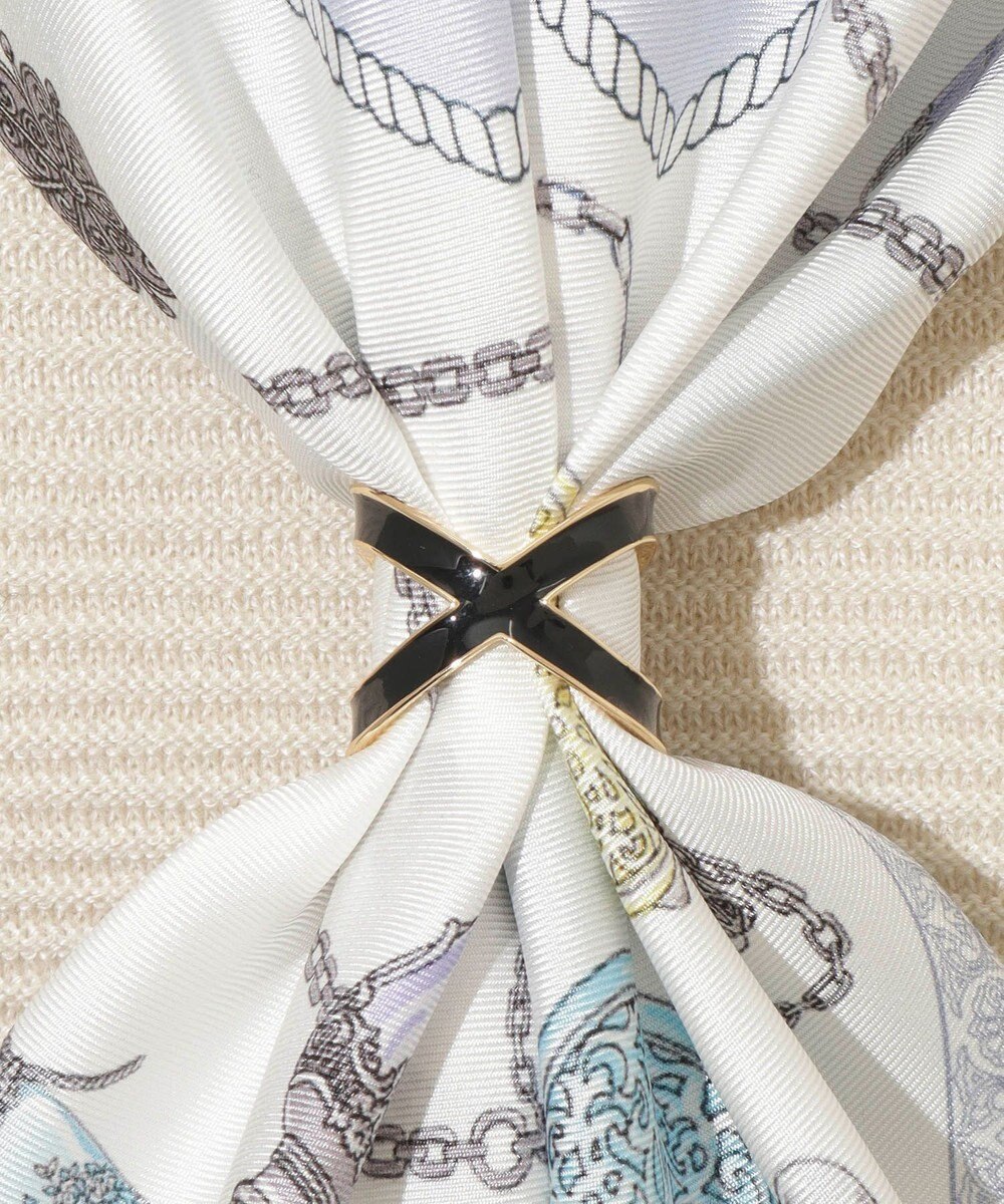 MOONBAT Luna Luce(ルナルーチェ)スカーフリング パール調 Cross Ring お手持ちのスカーフを通すだけ ギフト 