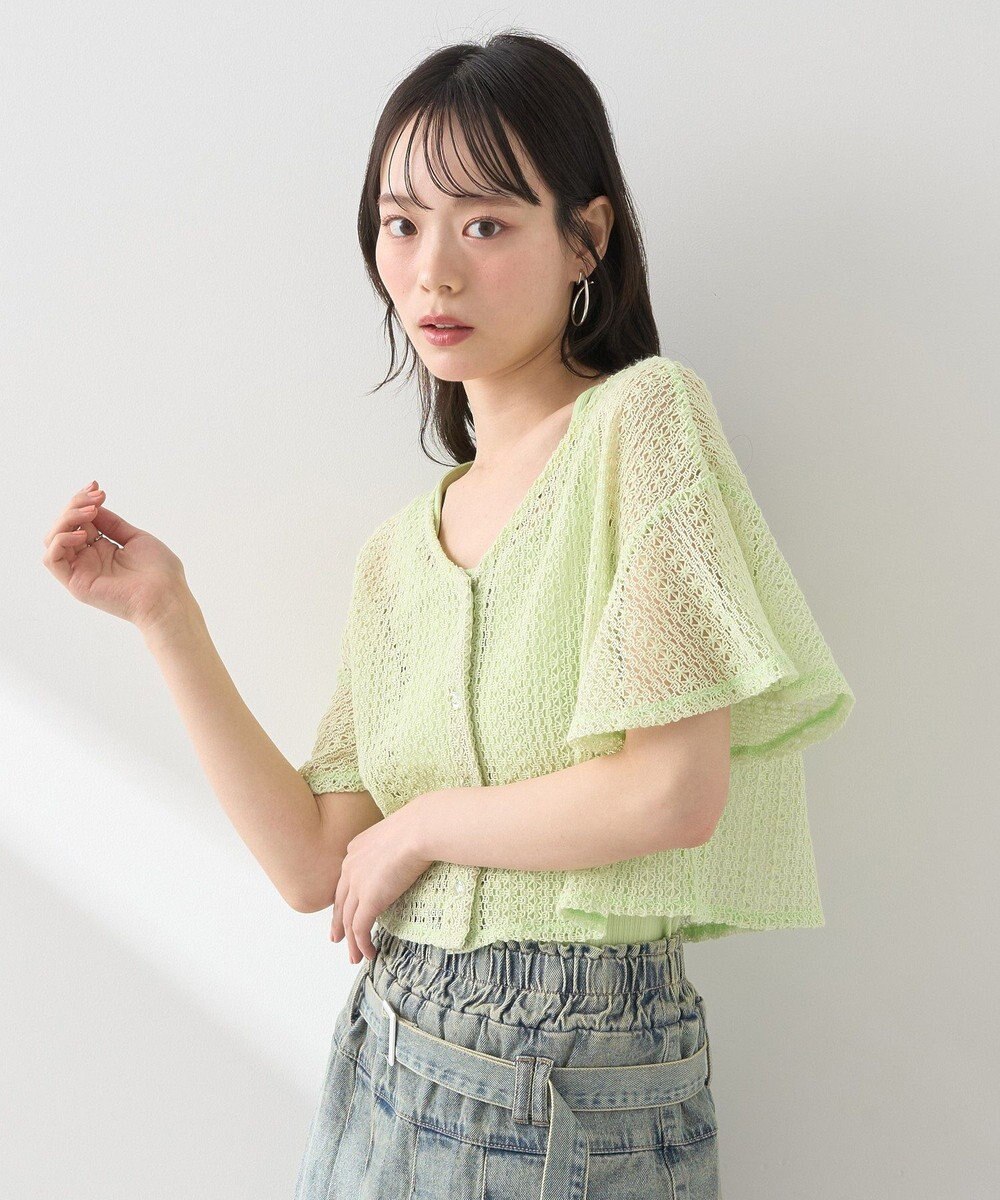 earth music&ecology ＳＥＴ２点レースカーディガン＋レイヤードインナー 