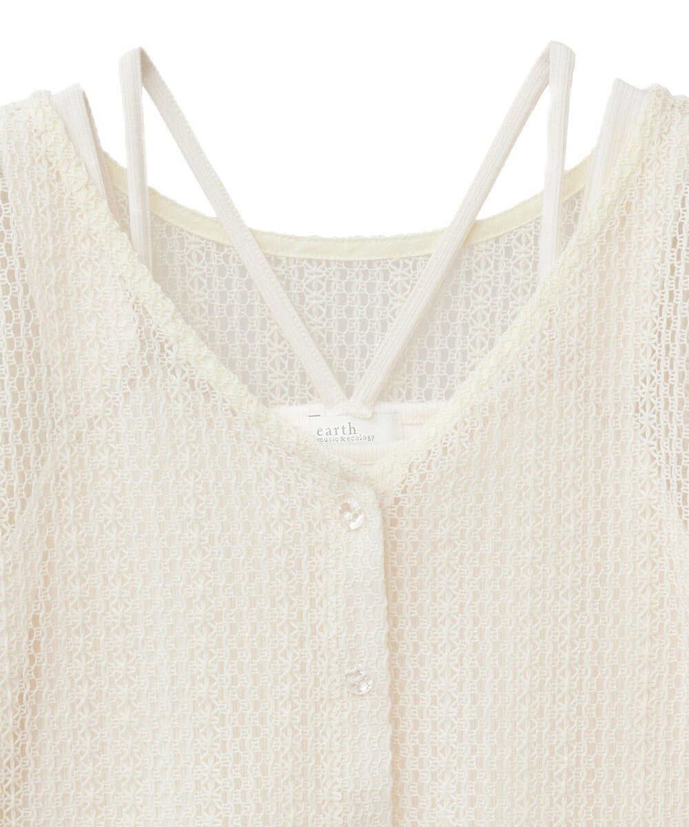 earth music&ecology ＳＥＴ２点レースカーディガン＋レイヤードインナー 