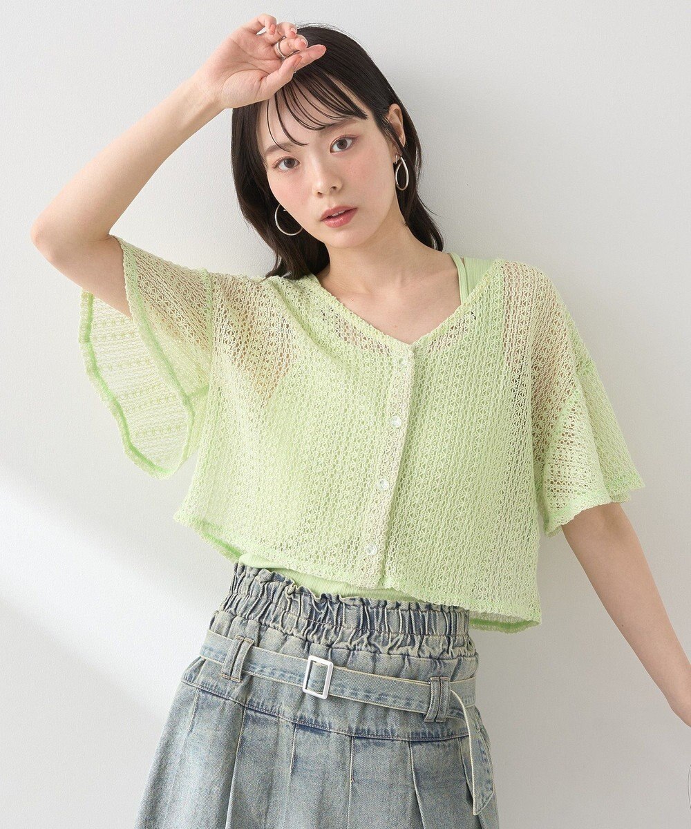 earth music&ecology ＳＥＴ２点レースカーディガン＋レイヤードインナー 