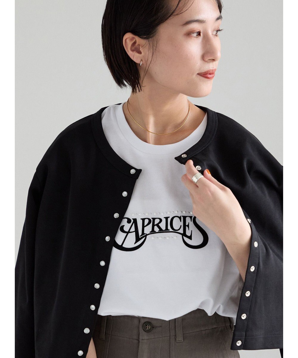 Te chichi パール&ロゴプリントTシャツ 