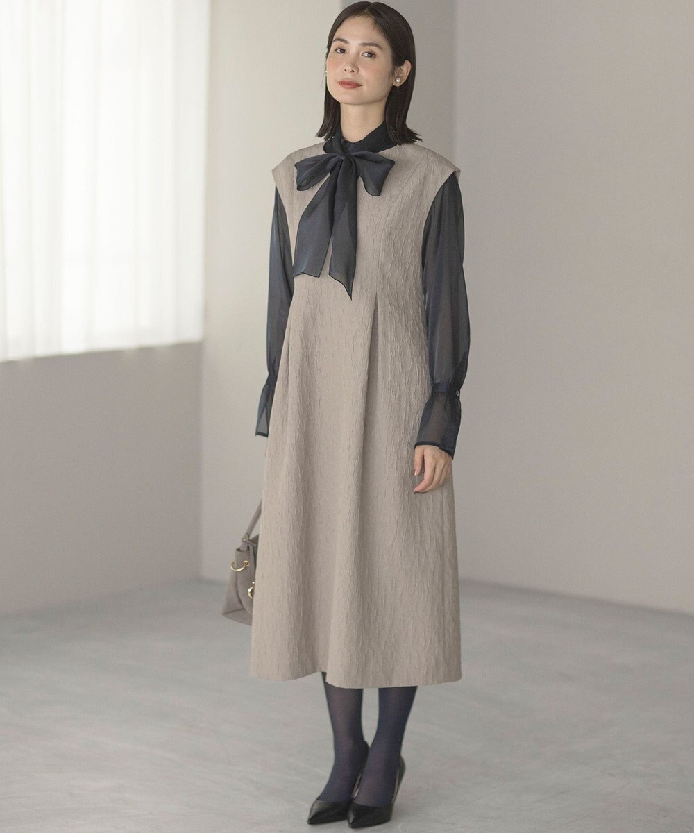 組曲 フラワーラメジャカード ジャンパースカート 