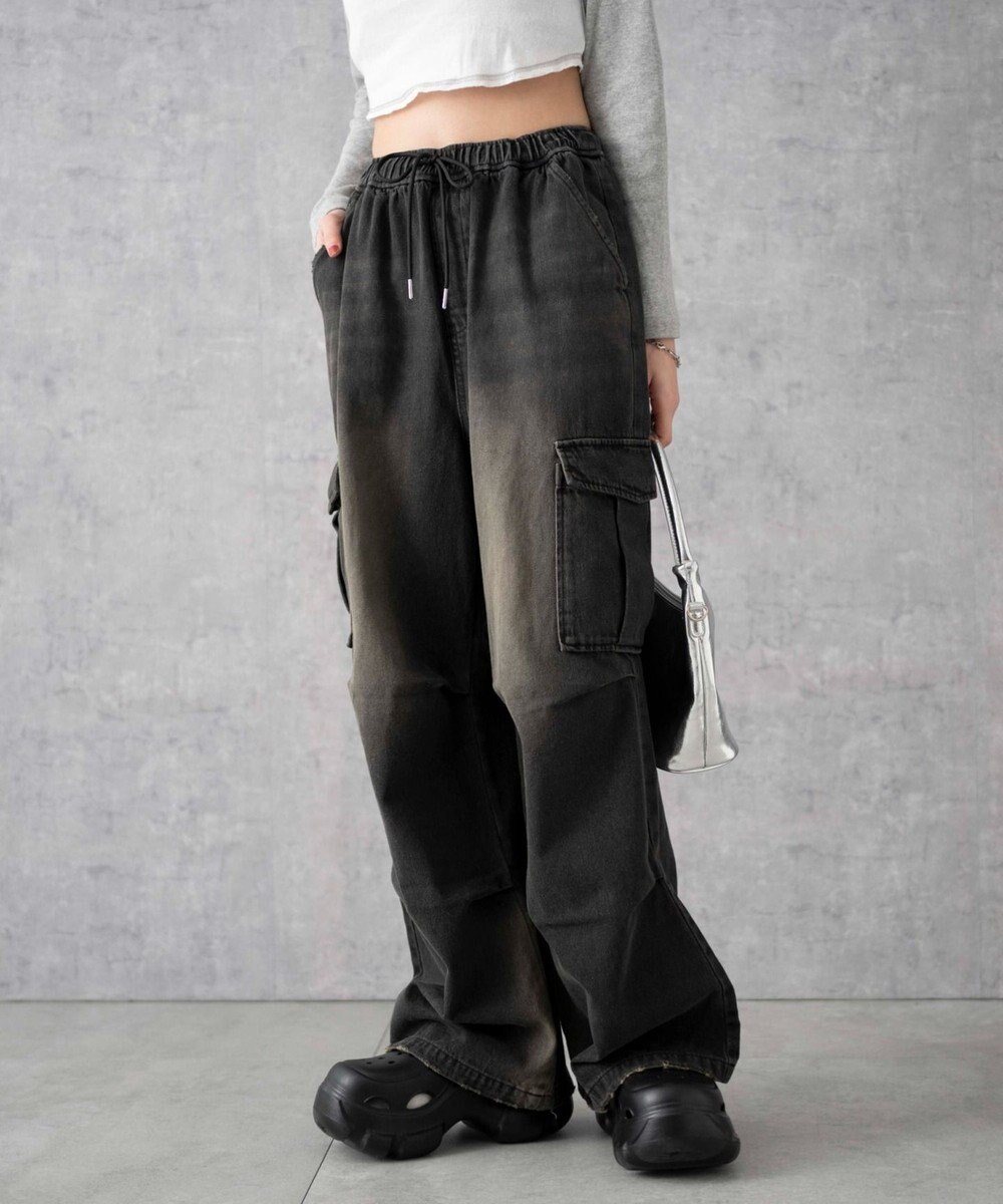 WEGO デニムパラシュートカーゴパンツ 