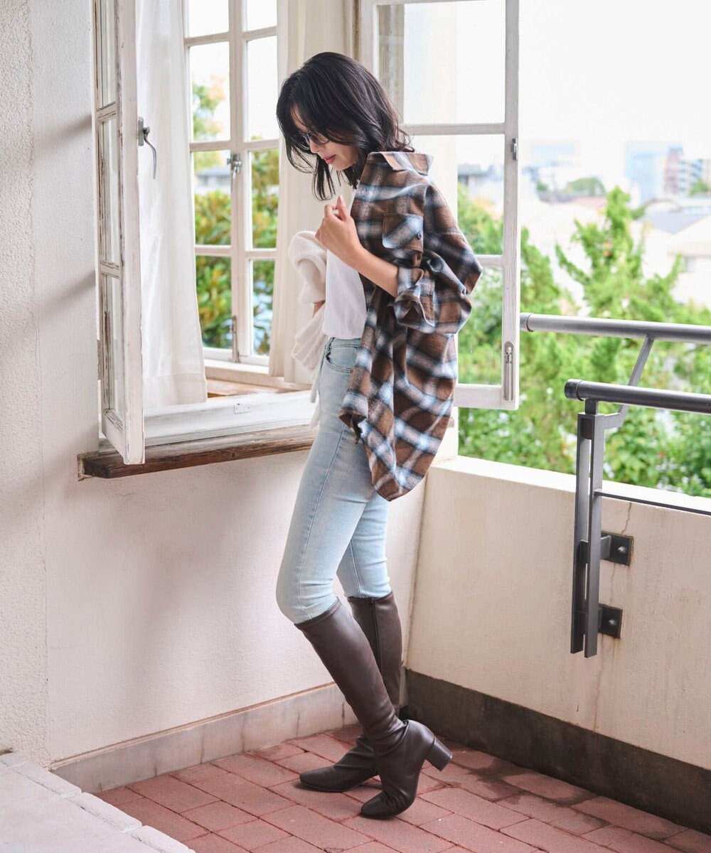 WEGO 【2025年秋冬新作/SMLサイズ展開/ユニセックス着用ITEM】オンブレチェックネルシャツ（LS） 