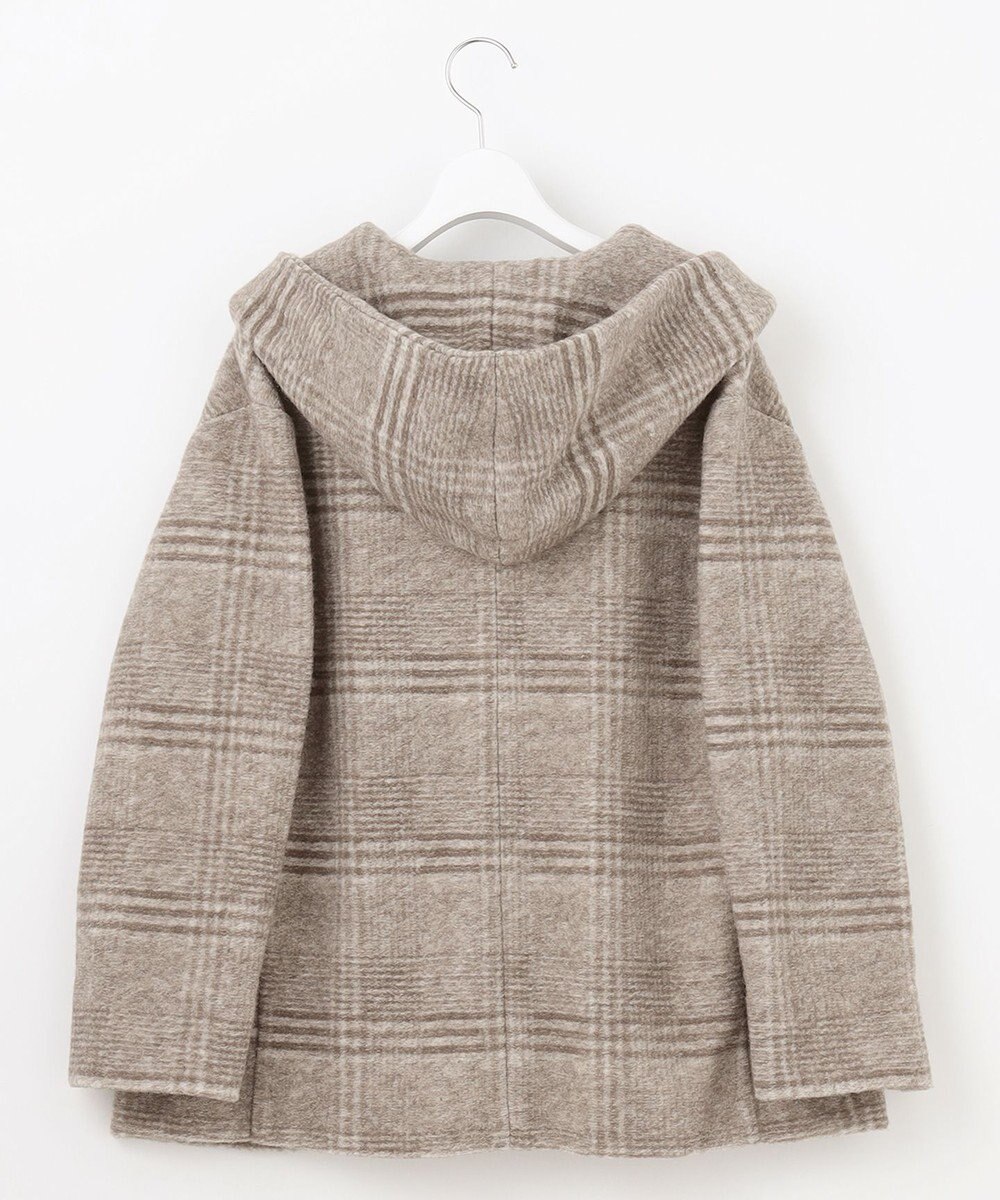 J.PRESS LADIES 【キルトピン付き】ECOLANAスライバーチェック フーデットアウター 