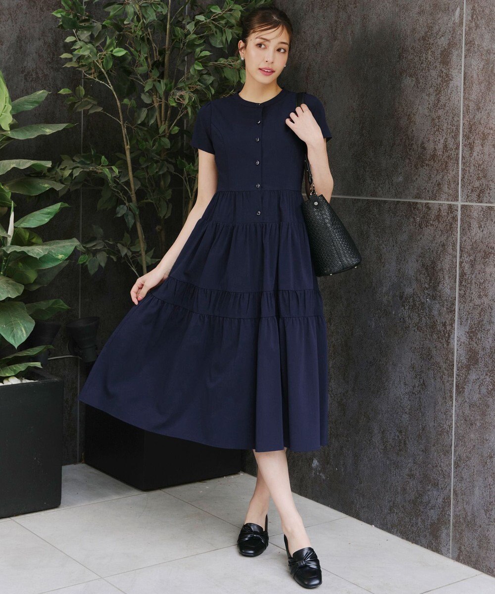 Tiaclasse 【洗える】 ティアードシャツワンピース 