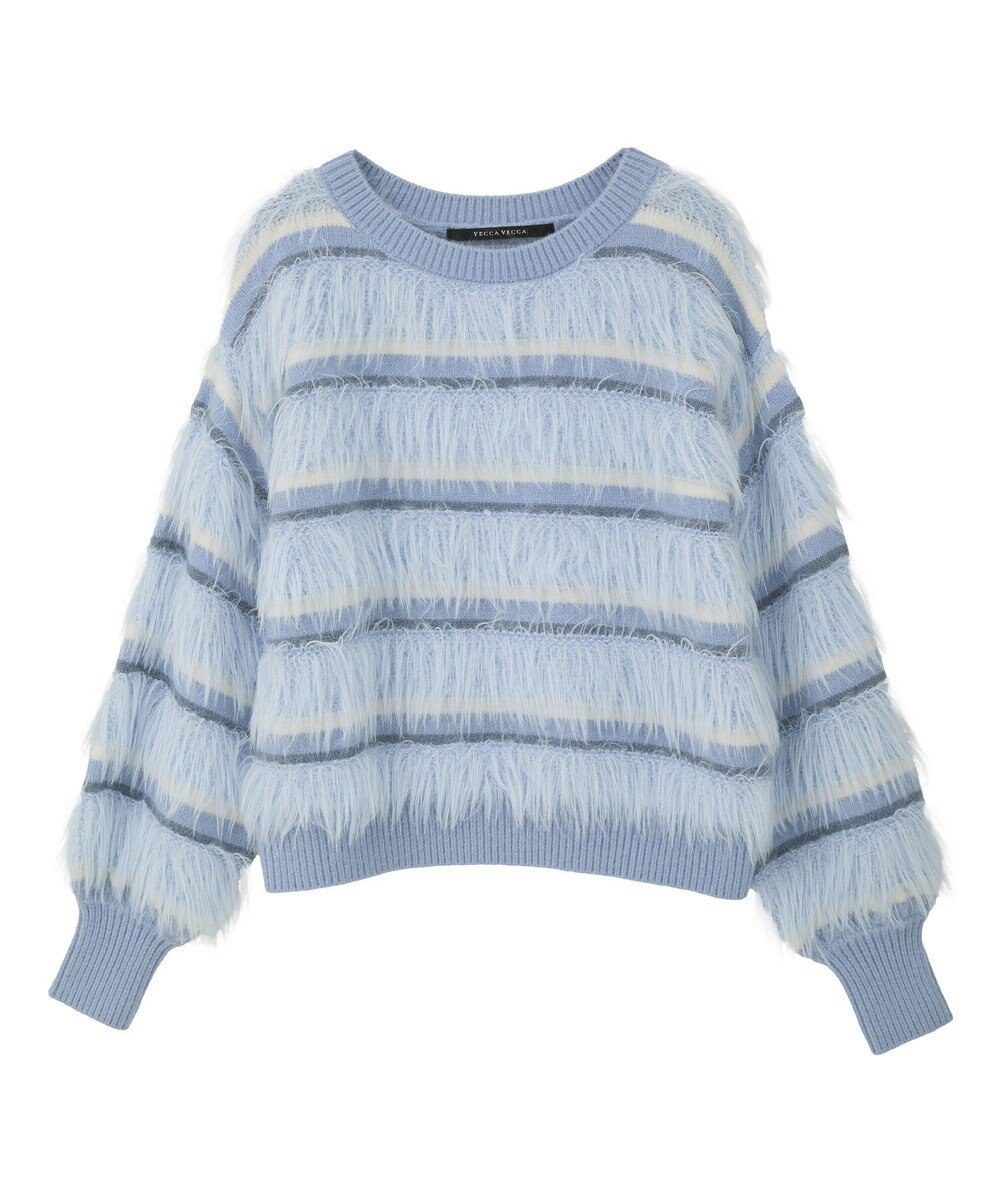 YECCA VECCA フェザーマルチボーダーニット 