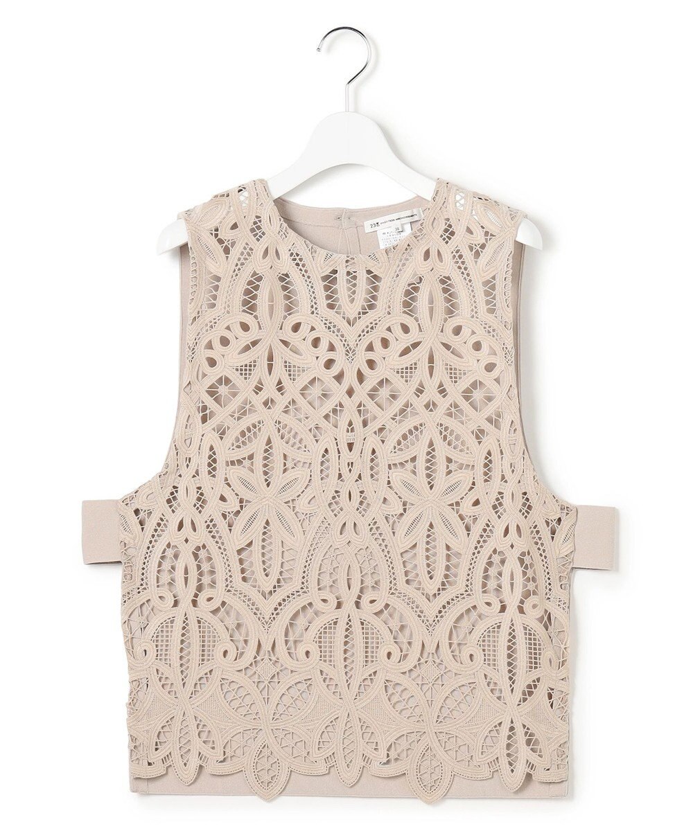 23区 【先行予約】エンブロイダリーレース ニットベスト 