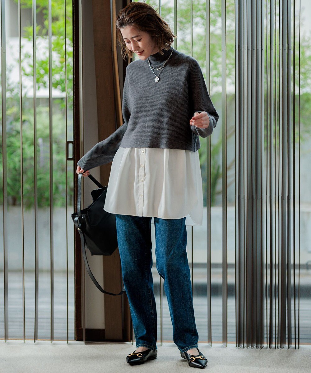 23区 【洗える】レイヤードコンビ ニット 